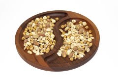 Ceviz Yuvarlak Bölmeli Sunum Tahtası (25 cm)