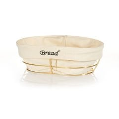 Oval Bezli Ekmek Sepeti (Altın)