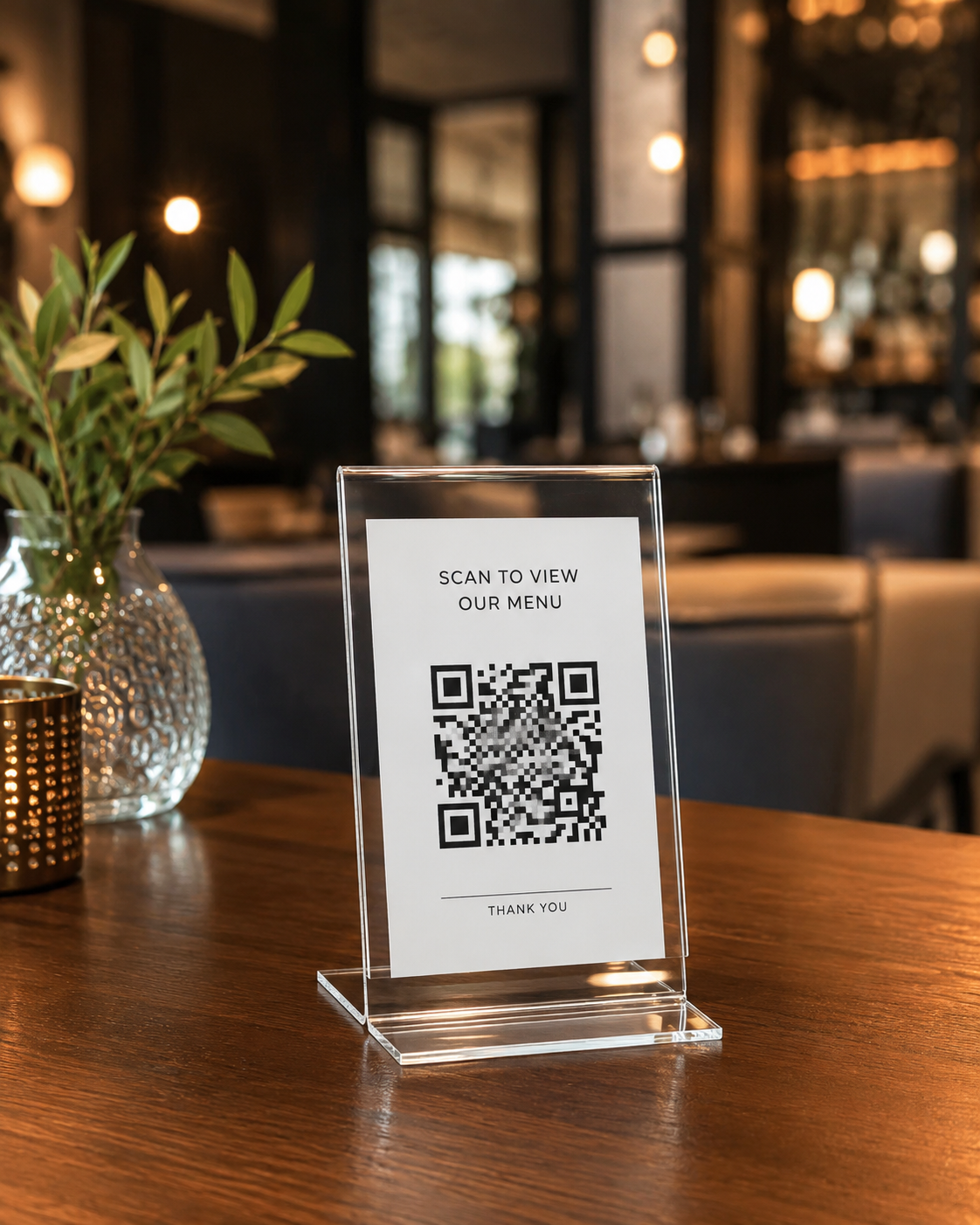 T Tipi  Masaüstü Karekod QR Stand (7,5x10,cm) (PAKETİ 10 LUDUR)