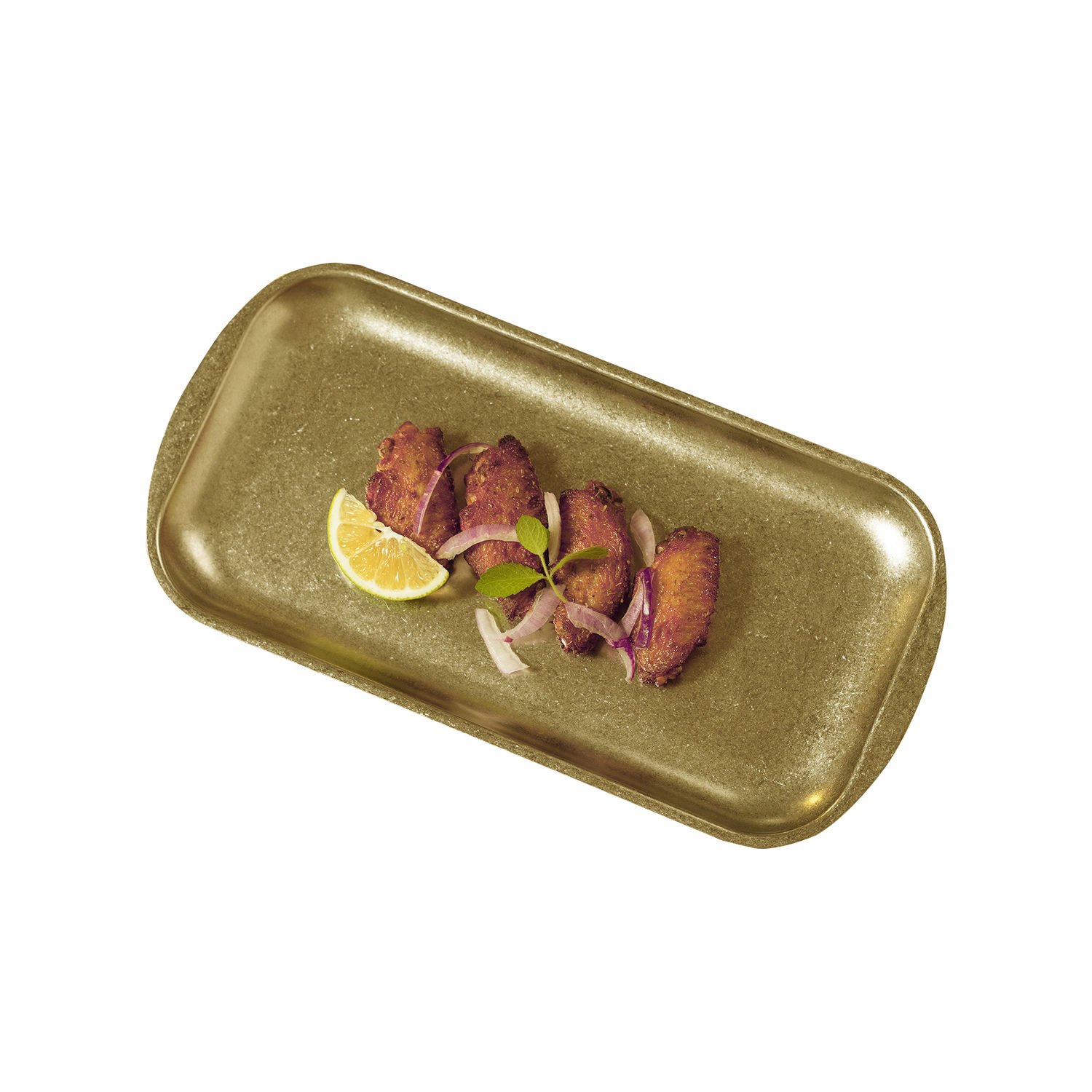 AÇIK BÜFE RETRO SUNUM TABAĞI (ALTIN) (37x20x1,5 cm)