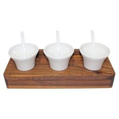AÇIK BÜFE ÜÇLÜ SOSLUK STANDI (45,5x16x7 cm)