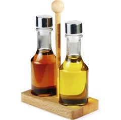 Groovy Ahşap Standlı İkili Yağlık Stand