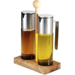 Groovy Ahşap Standlı İkili Yağlık Stand