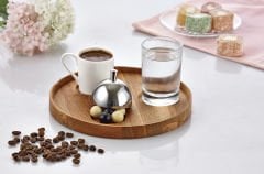 AHŞAP YUVARLAK TÜRK KAHVE SETİ 19X2