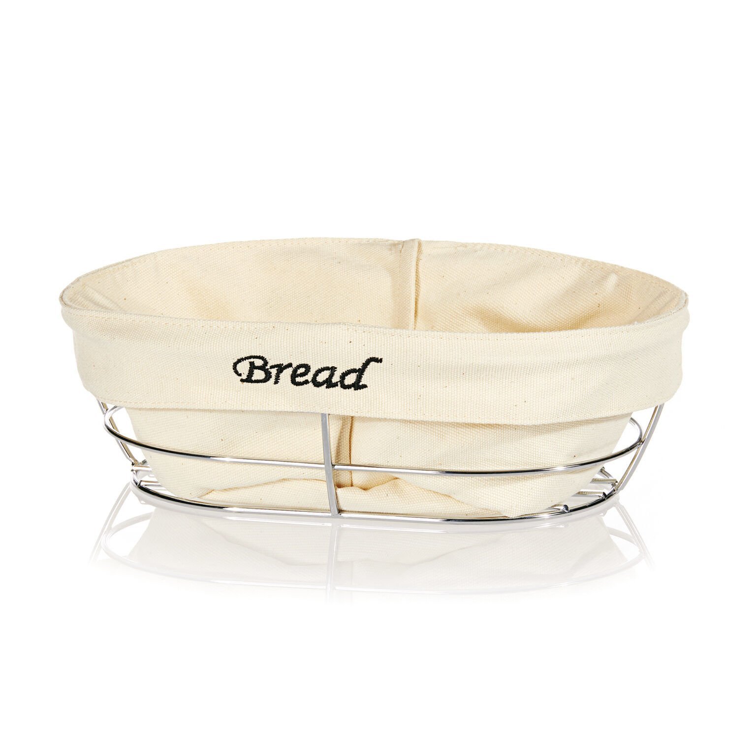 BEYAZ BEZLİ  OVAL EKMEK SEPETİ 26*17*6,5 CM